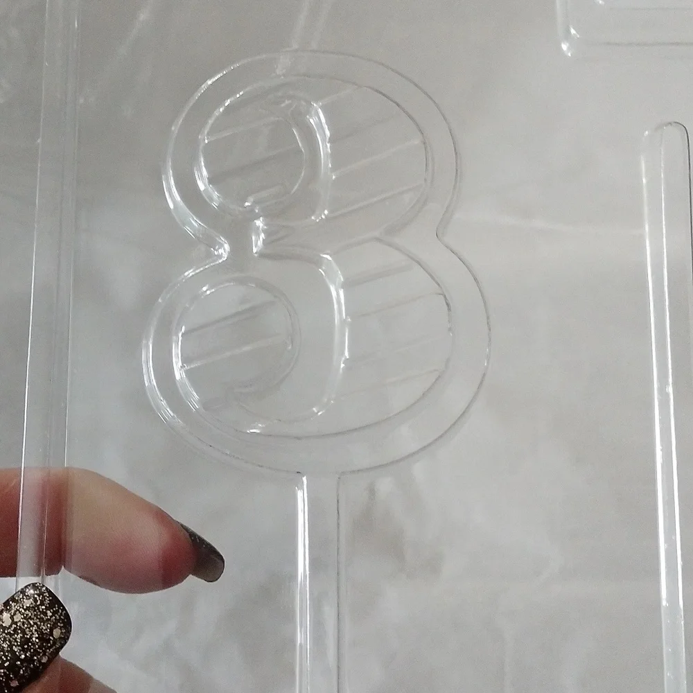 Chocolate Molds Number 3 Lollipops + Eat Me Stamp, Set of 10 items